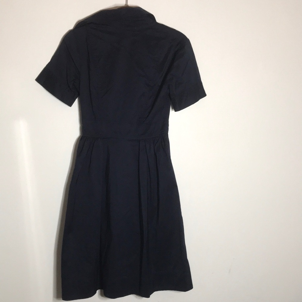 Diane Von Furstenberg Faux Wrap Navy Fit And Flare V-Neck Waist Belt Dress 2 - Picture 9 of 11